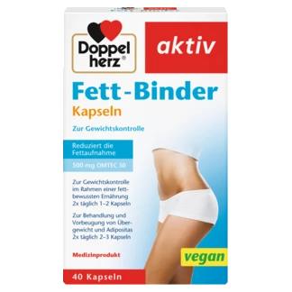 Abbildung der Produktverpackung Doppelherz aktiv Fett-Binder Kapseln Frontansicht